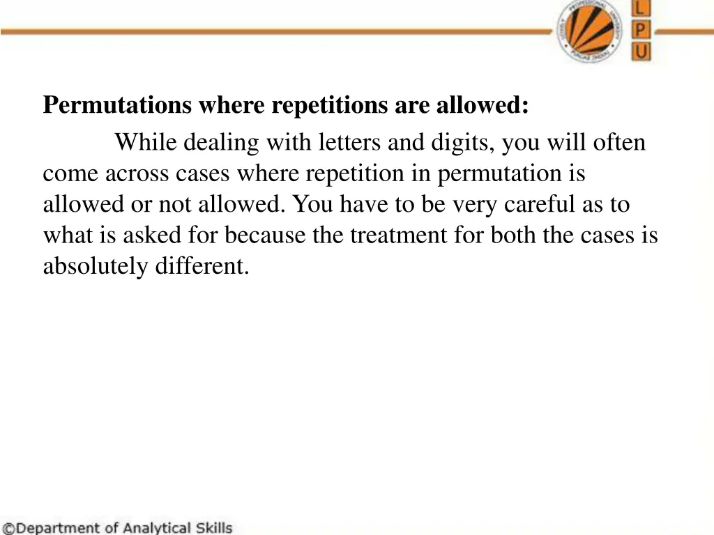 permutations where repetitions are allowed while