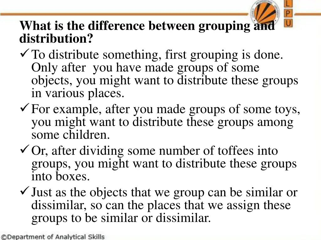 what is the difference between grouping