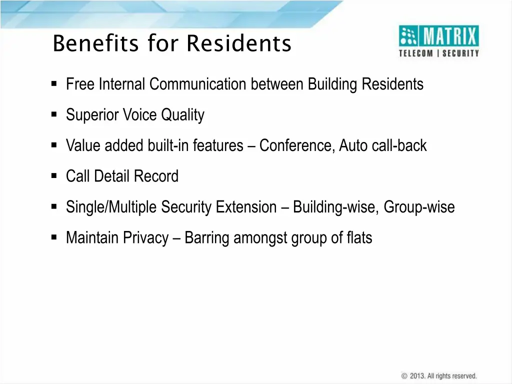 benefits for residents