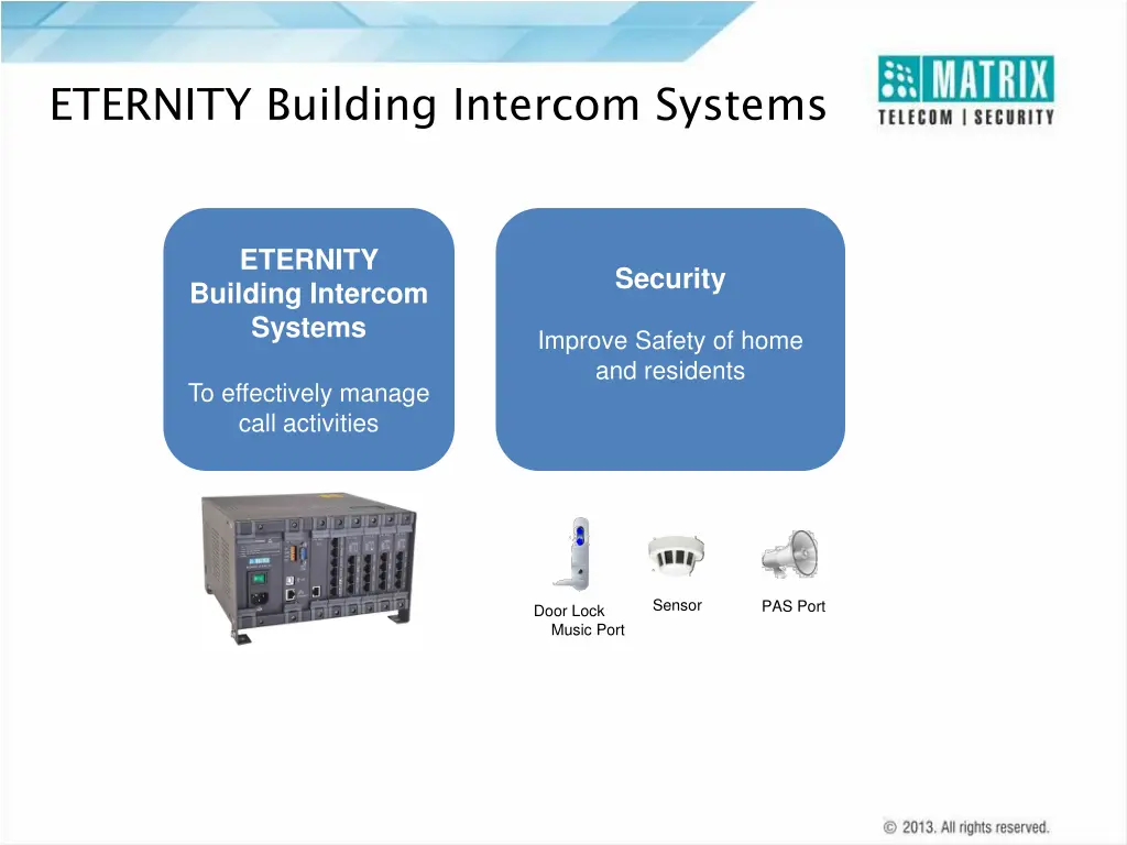 eternity building intercom systems