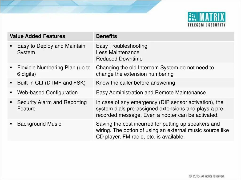 value added features