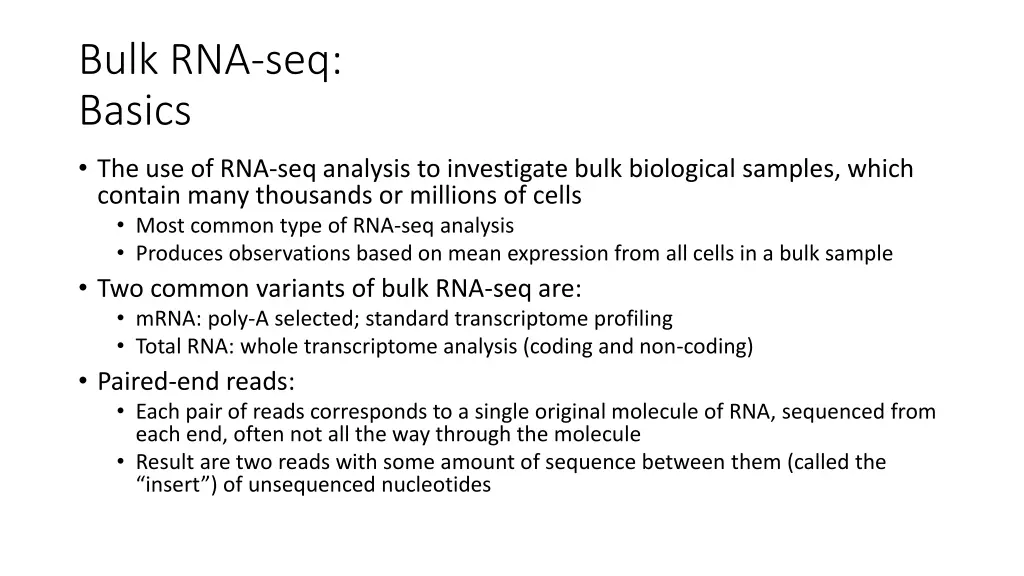 bulk rna seq basics