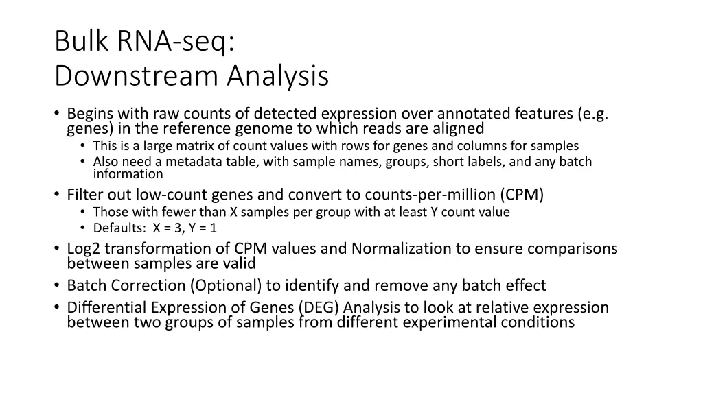 bulk rna seq downstream analysis