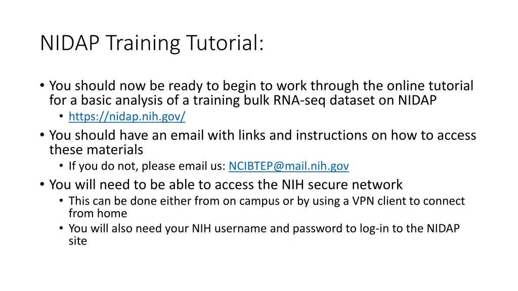 nidap training tutorial