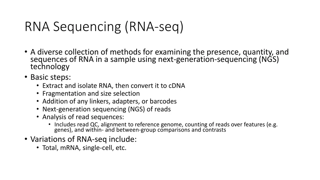 rna sequencing rna seq