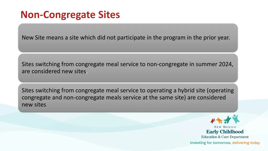 non congregate sites