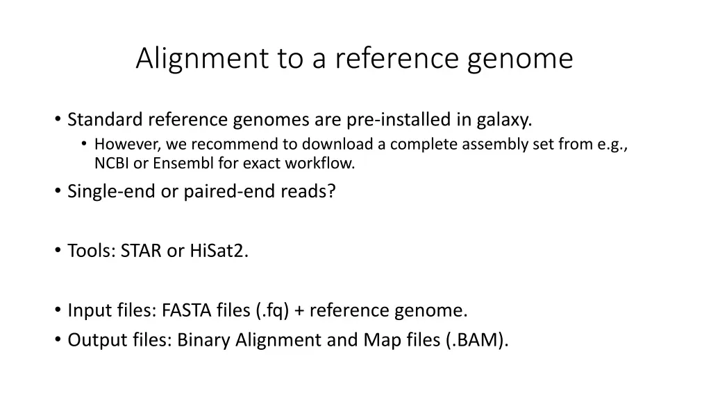 alignment to a reference genome