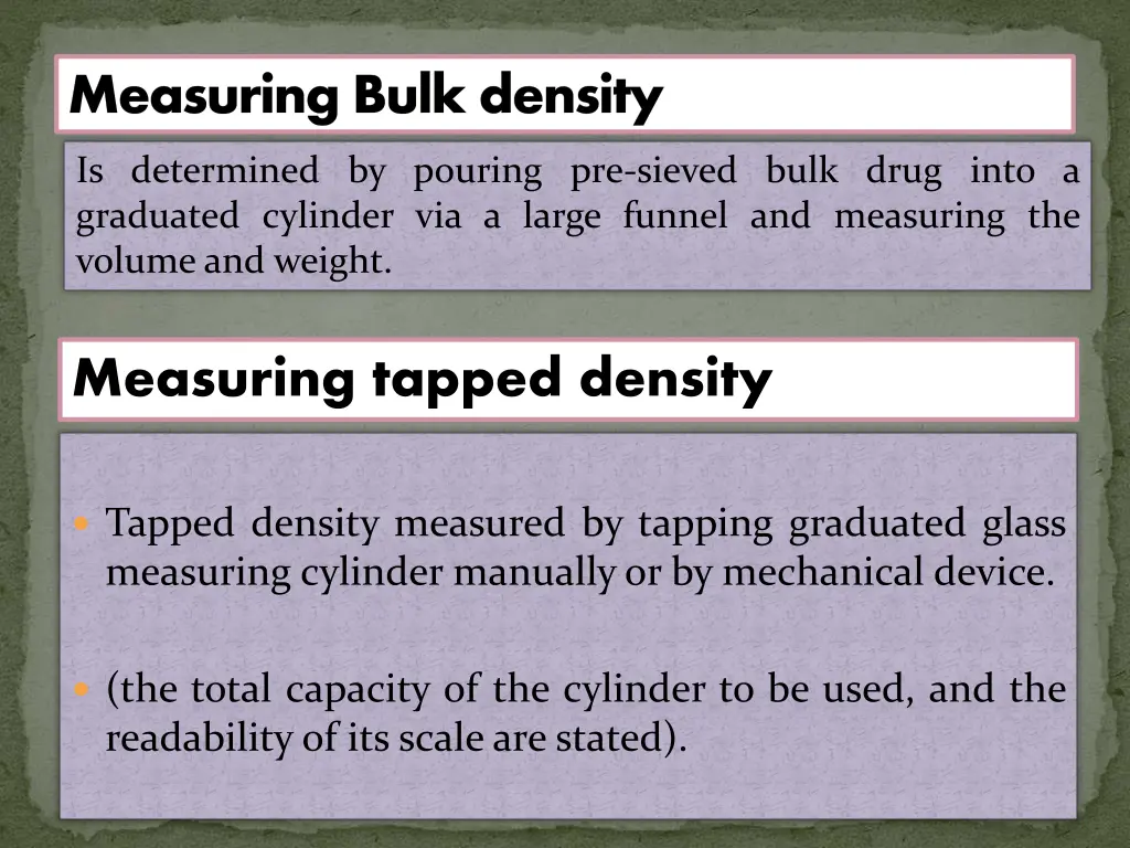 measuring bulk density