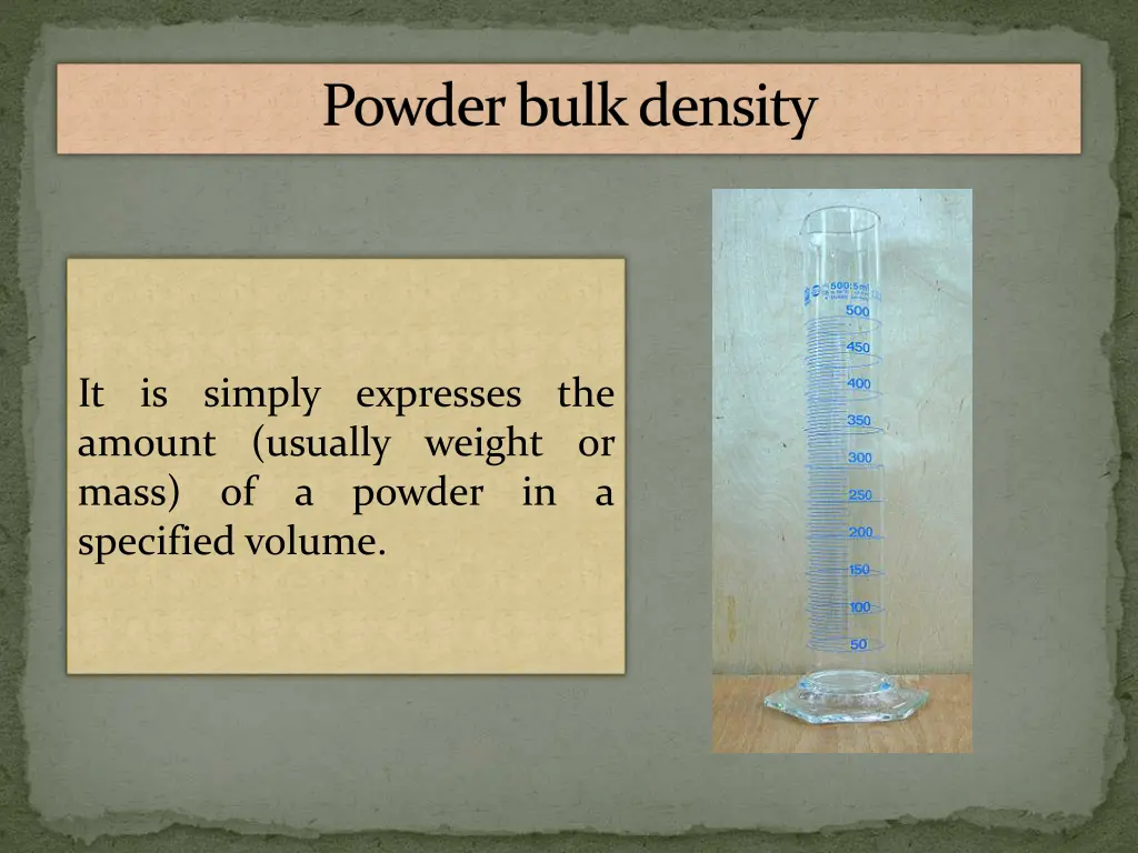 powder bulk density