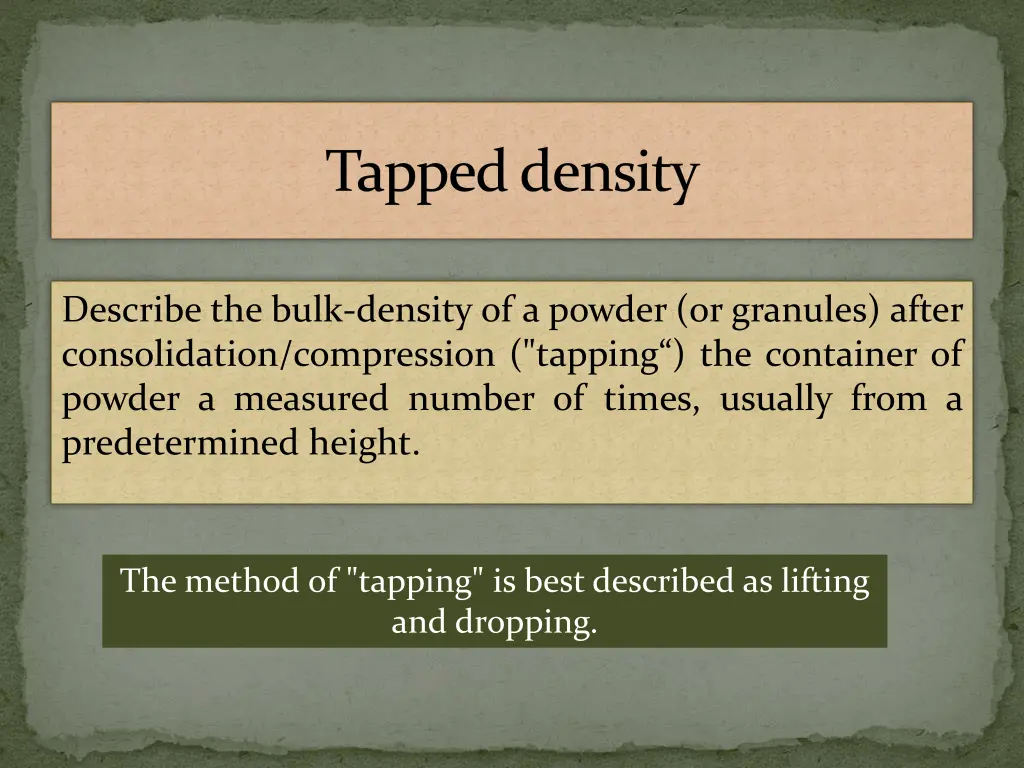 tapped density