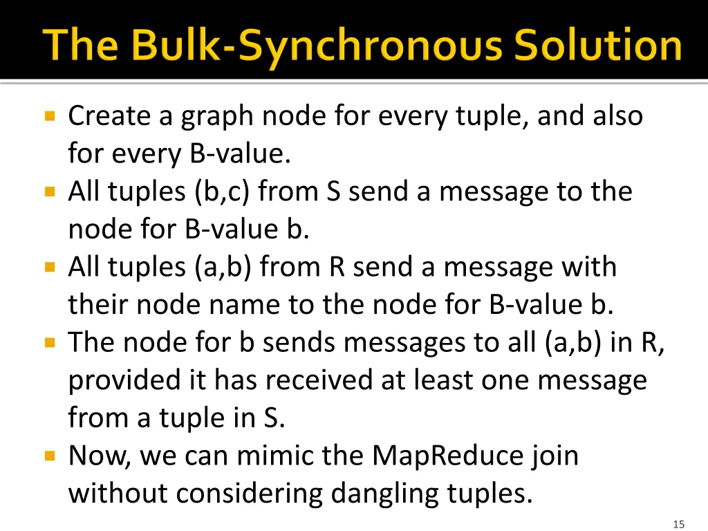 create a graph node for every tuple and also