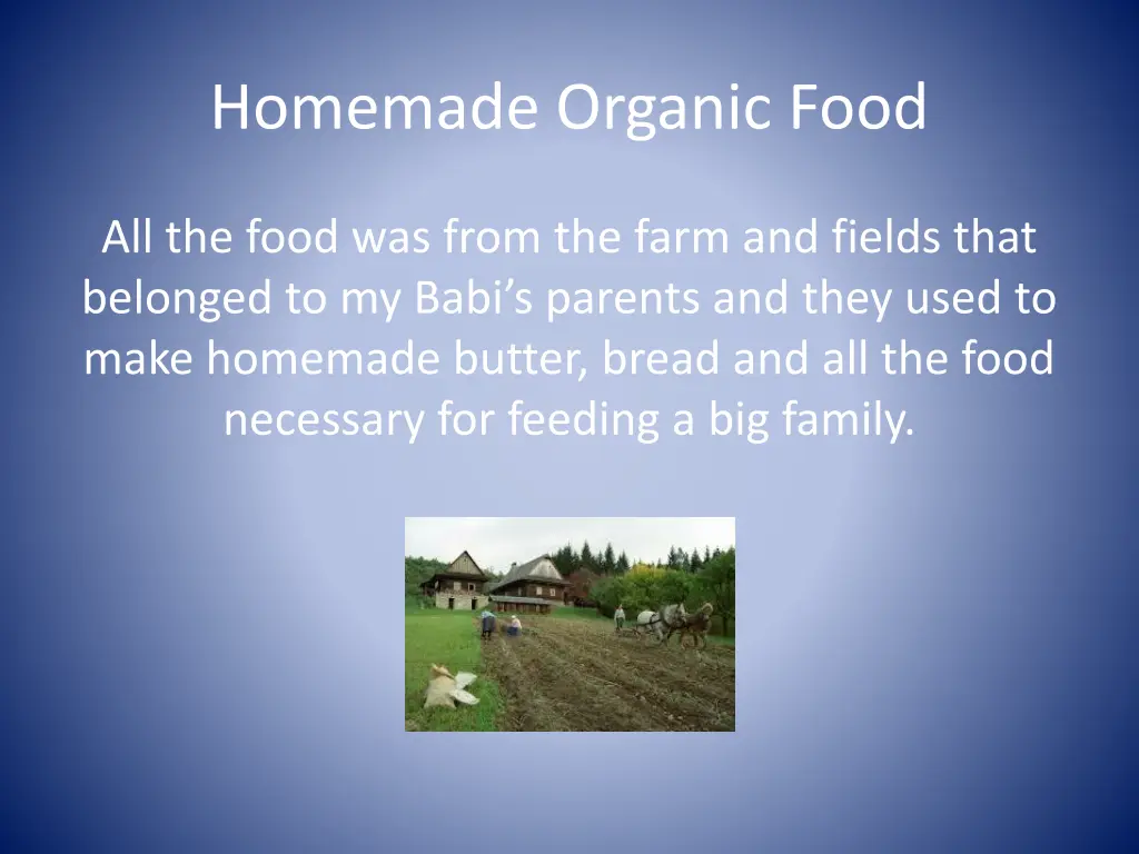 homemade organic food