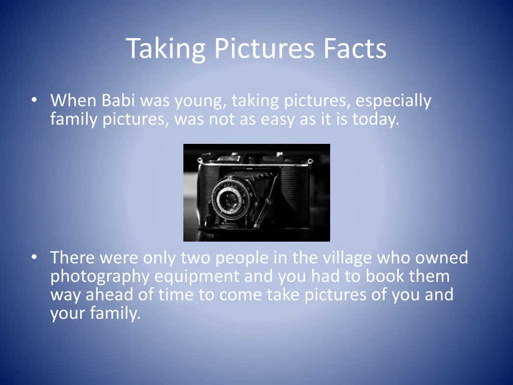 taking pictures facts