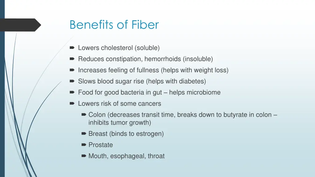 benefits of fiber