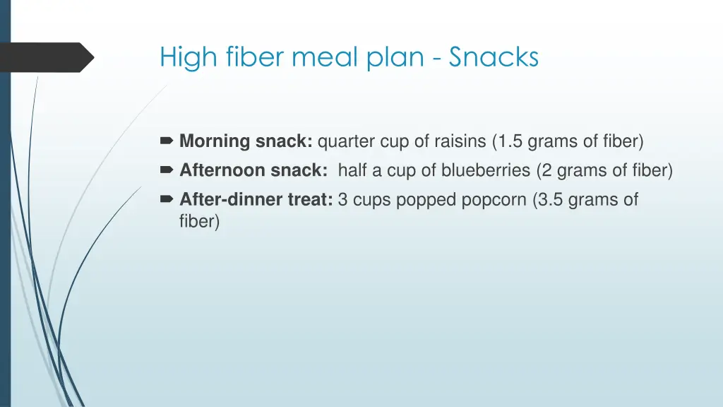 high fiber meal plan snacks