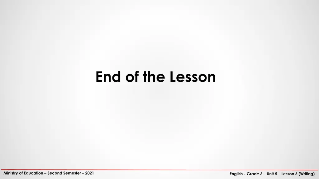 end of the lesson