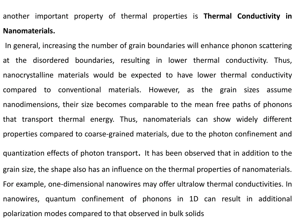 another important property of thermal properties