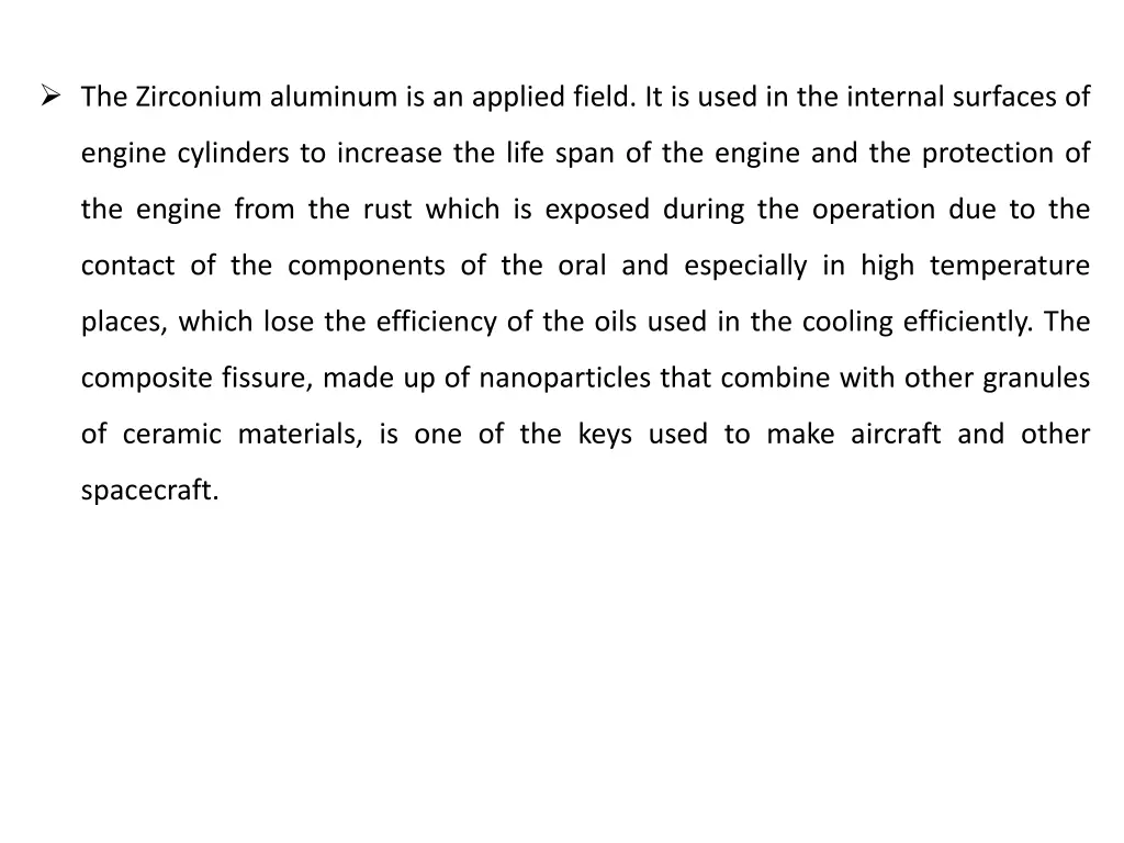 the zirconium aluminum is an applied field