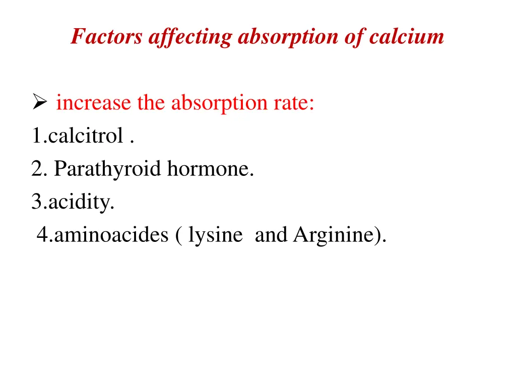 factors affecting absorption of calcium