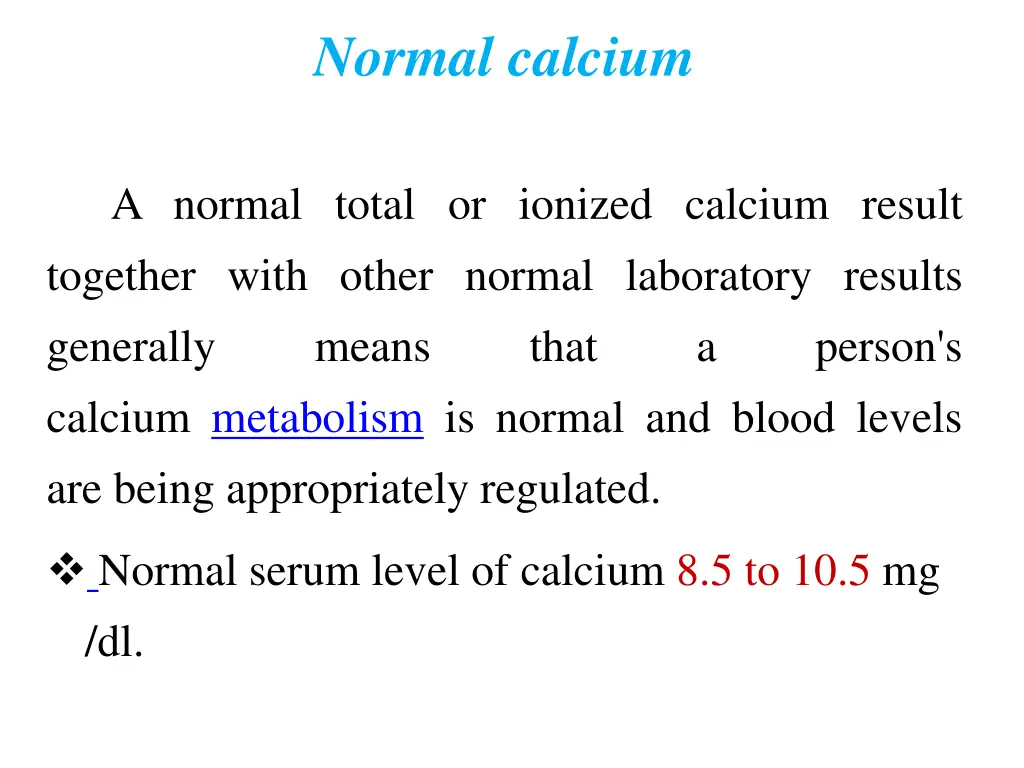 normal calcium