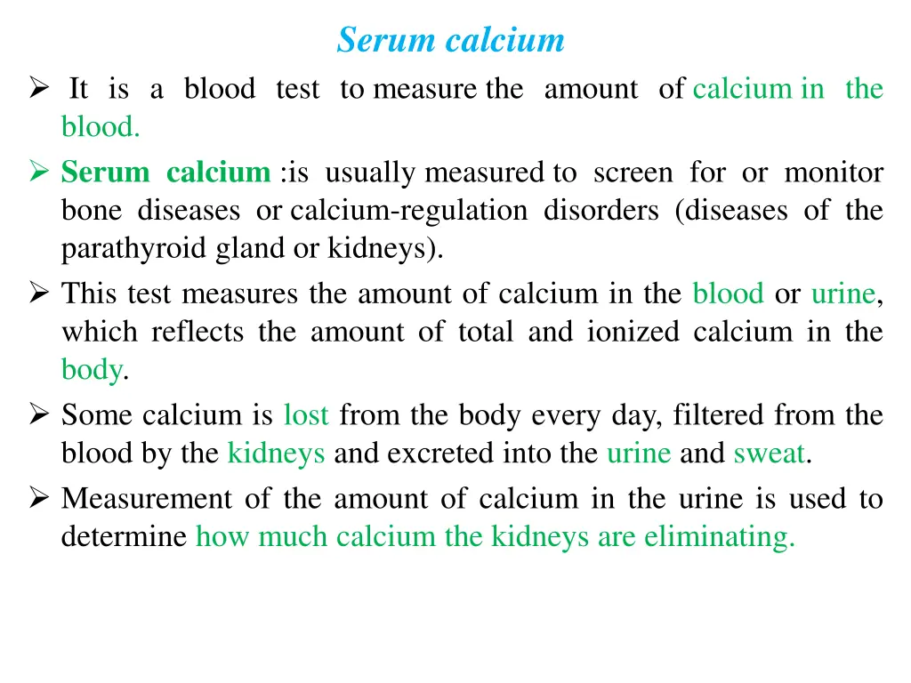 serum calcium