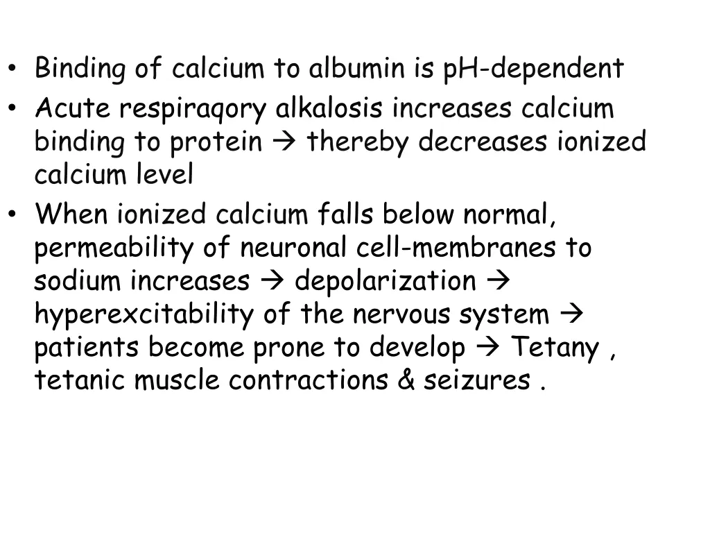 binding of calcium to albumin is ph dependent