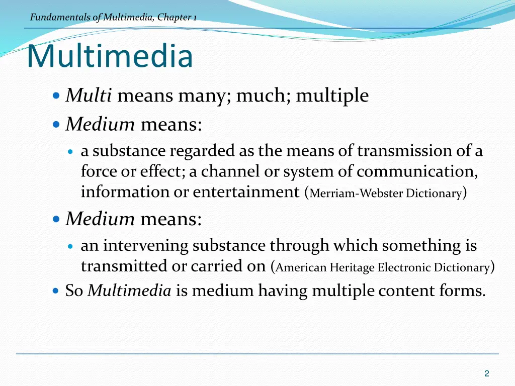 fundamentals of multimedia chapter 1 multimedia