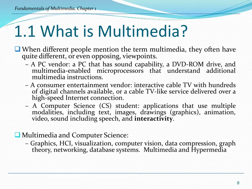 fundamentals of multimedia chapter 1