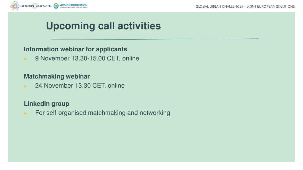 upcoming call activities