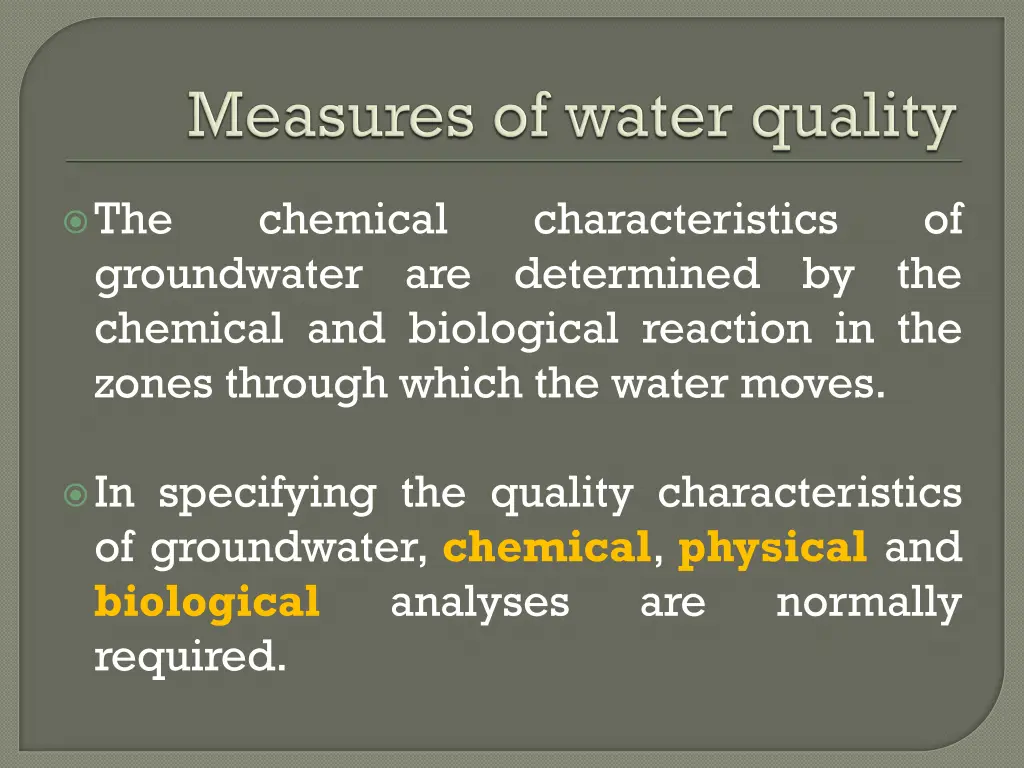 the groundwater chemical and biological reaction