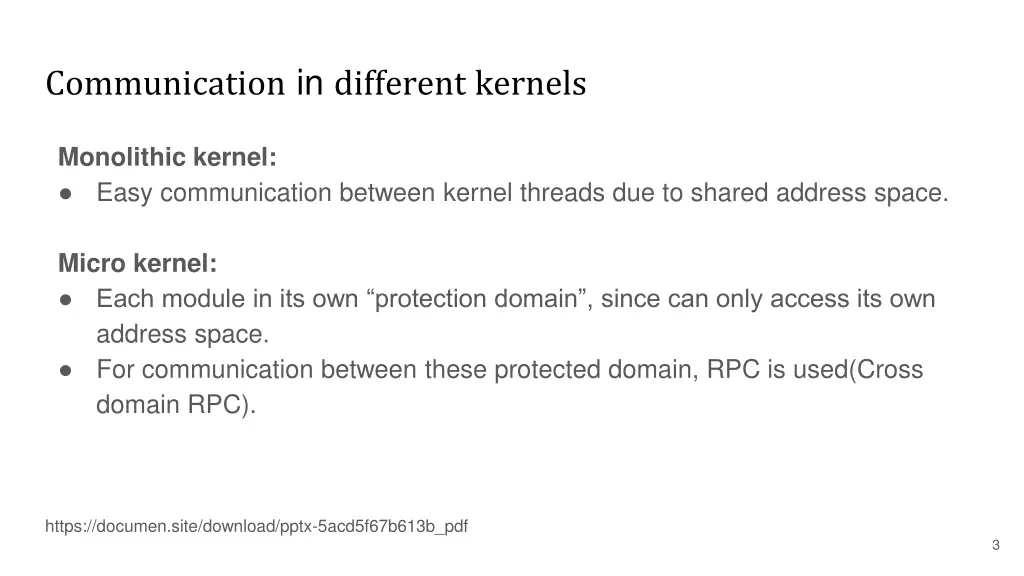 communication in different kernels