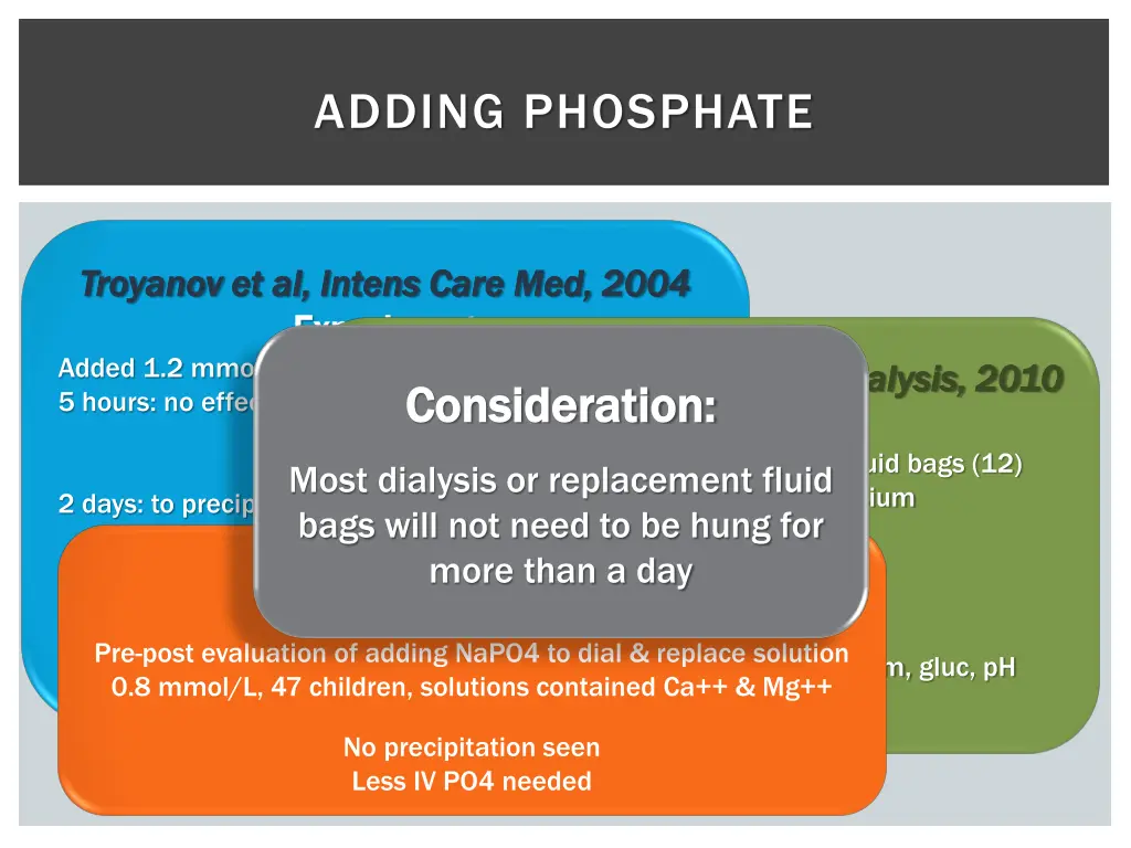 adding phosphate