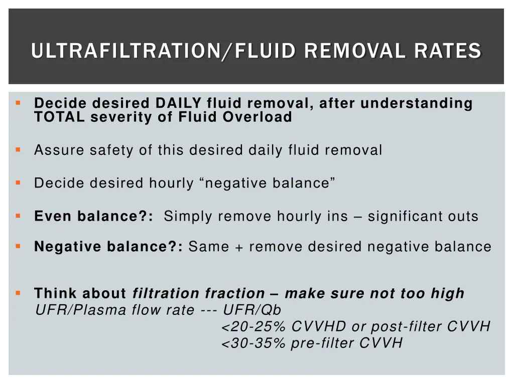 ultrafiltration fluid removal rates 2