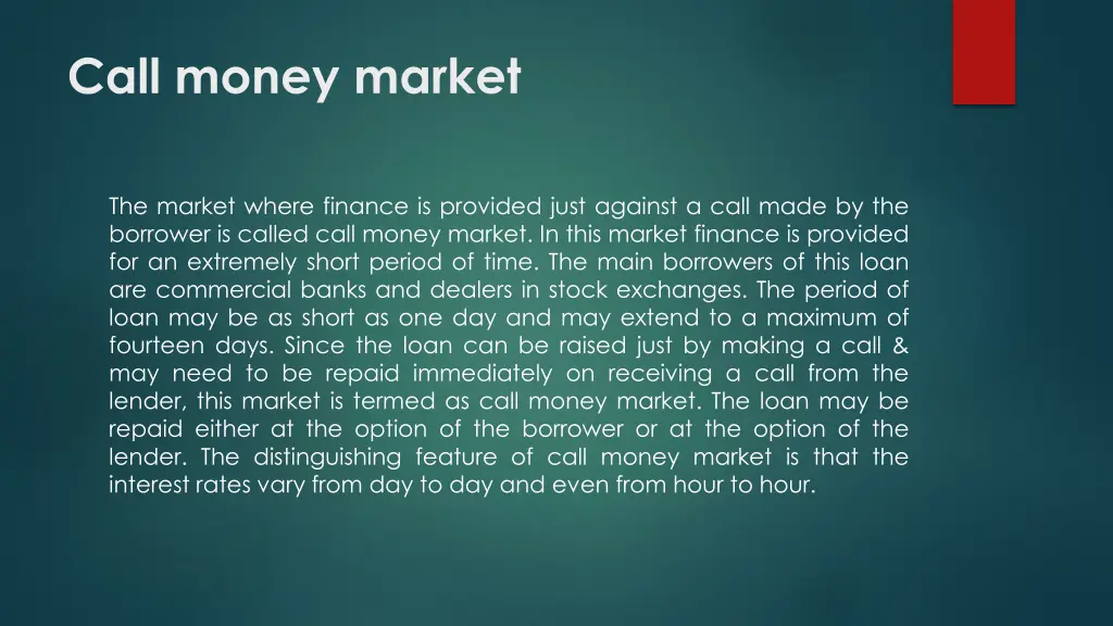 call money market 1