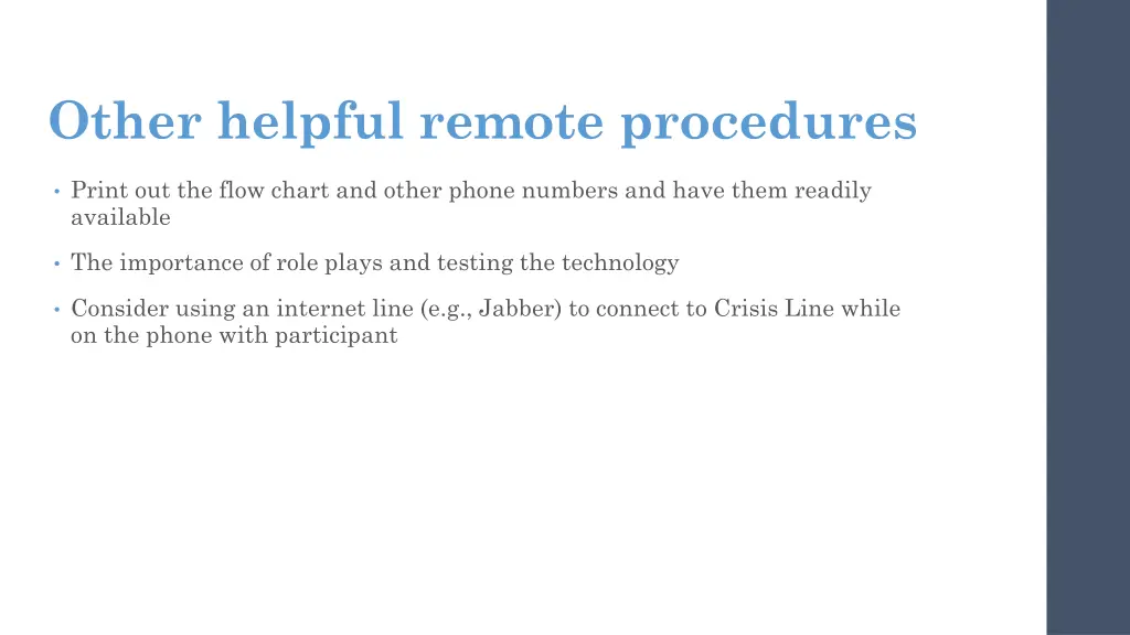 other helpful remote procedures