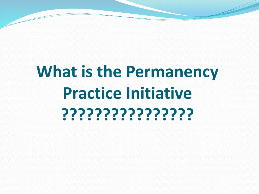 what is the permanency practice initiative