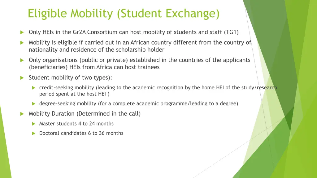 eligible mobility student exchange