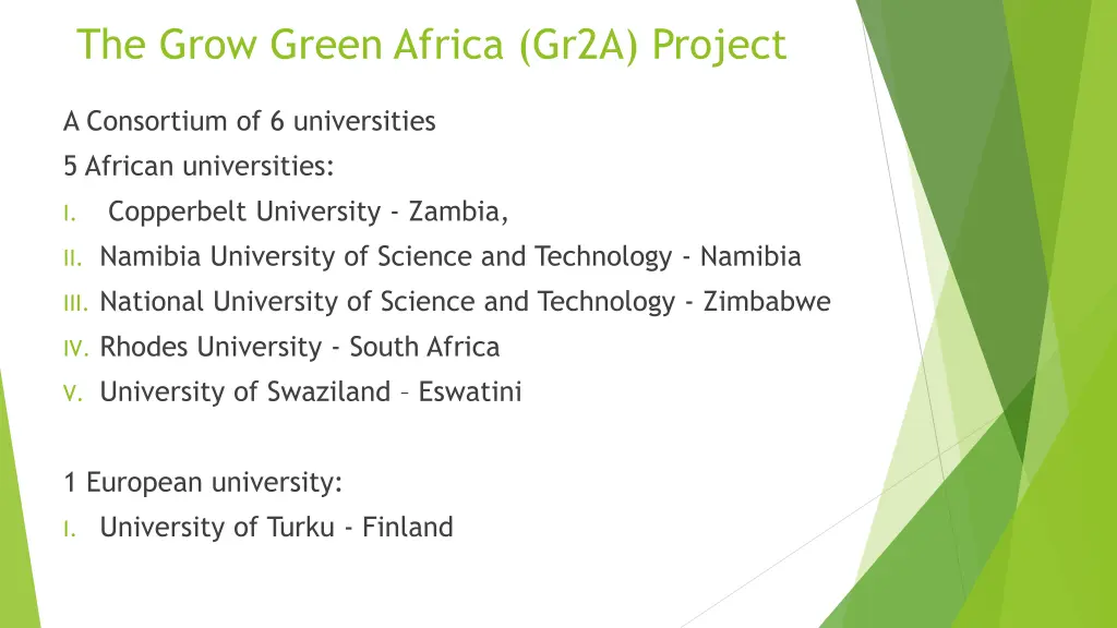 the grow green africa gr2a project