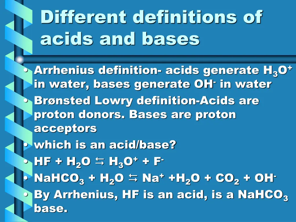 different definitions of acids and bases