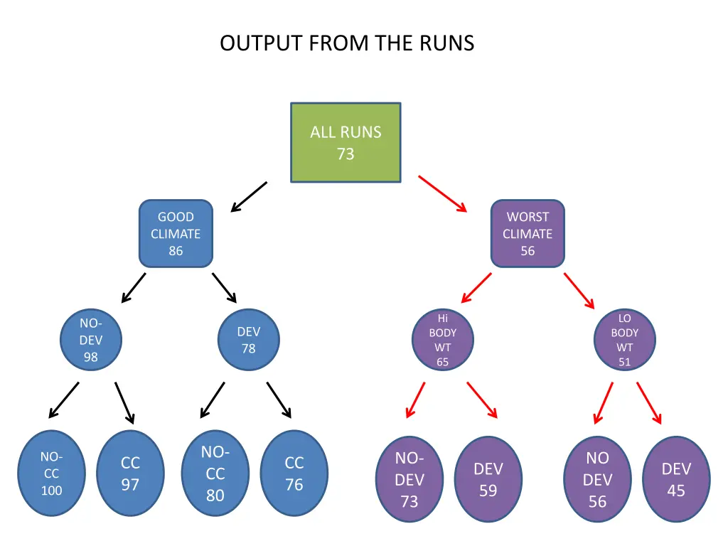 output from the runs