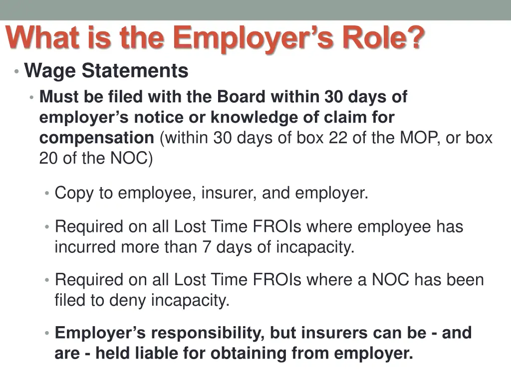 what is the employer s role wage statements must