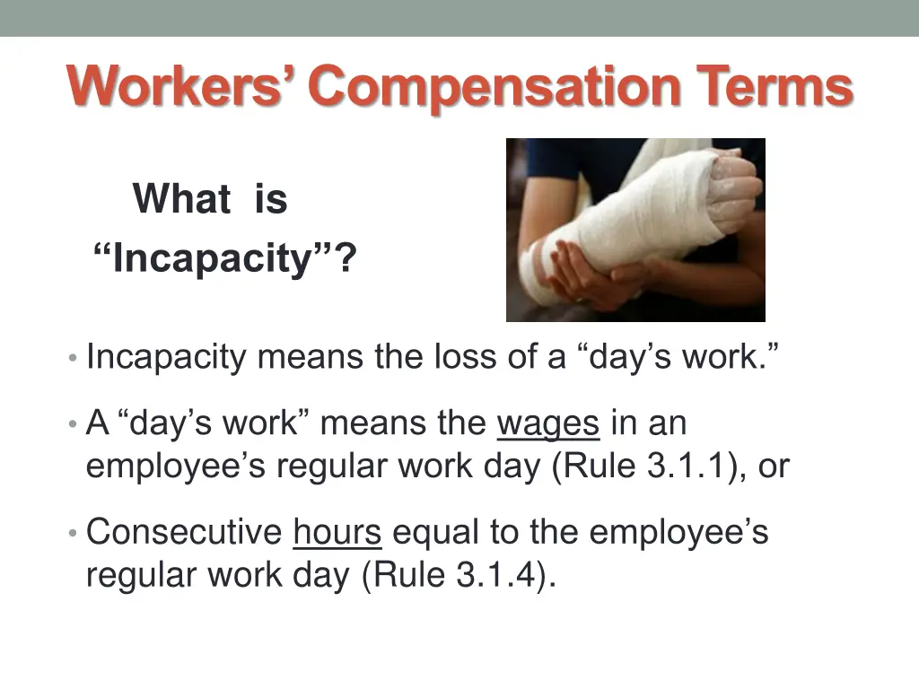 workers compensation terms