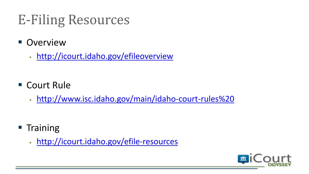 e filing resources