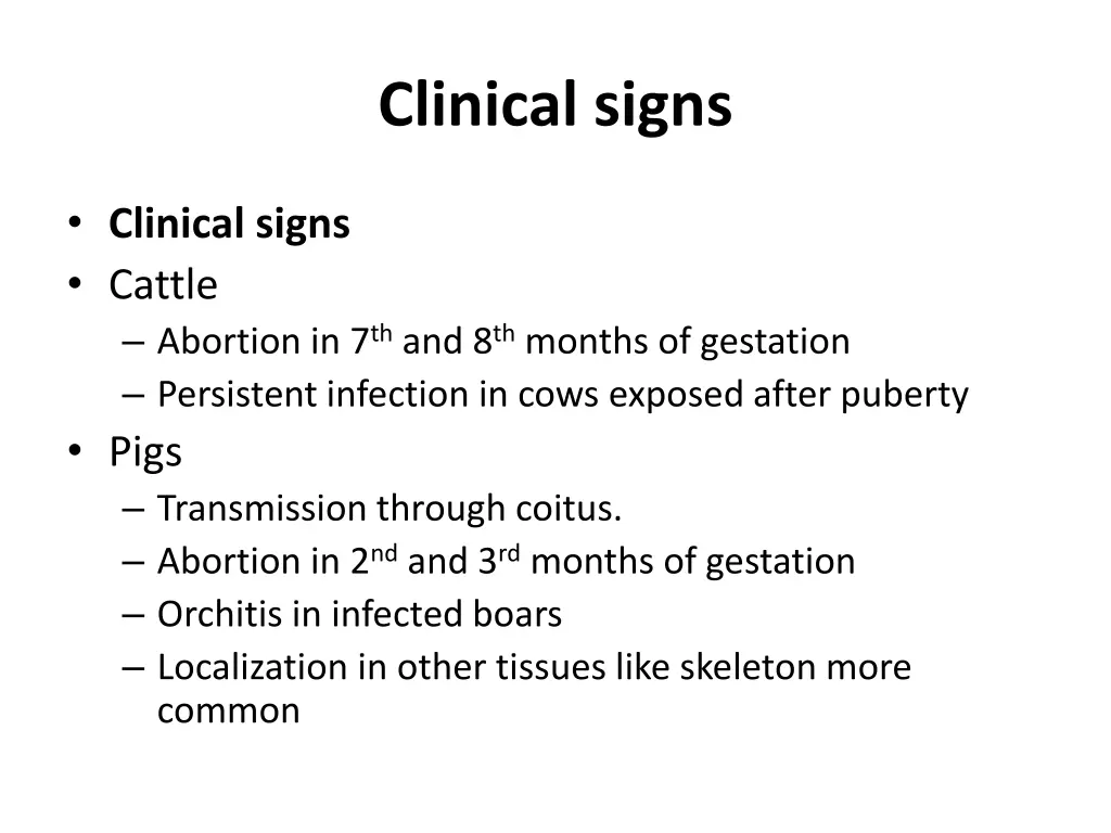 clinical signs