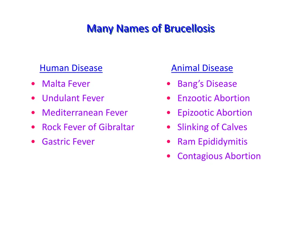 many names of brucellosis