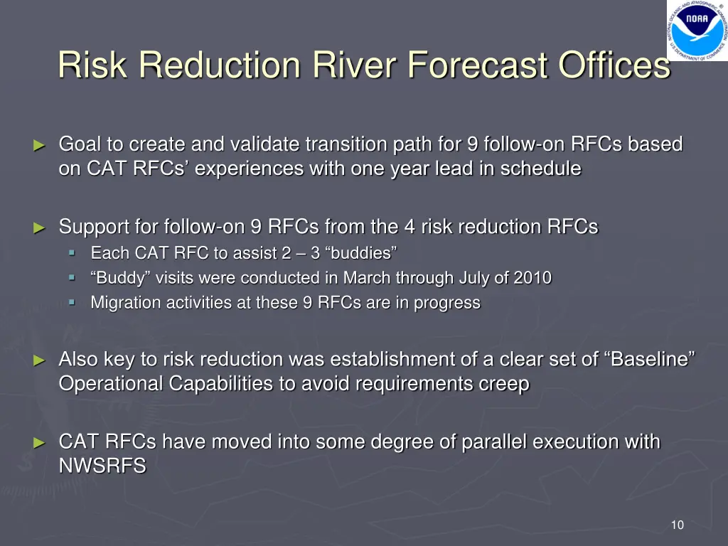 risk reduction river forecast offices