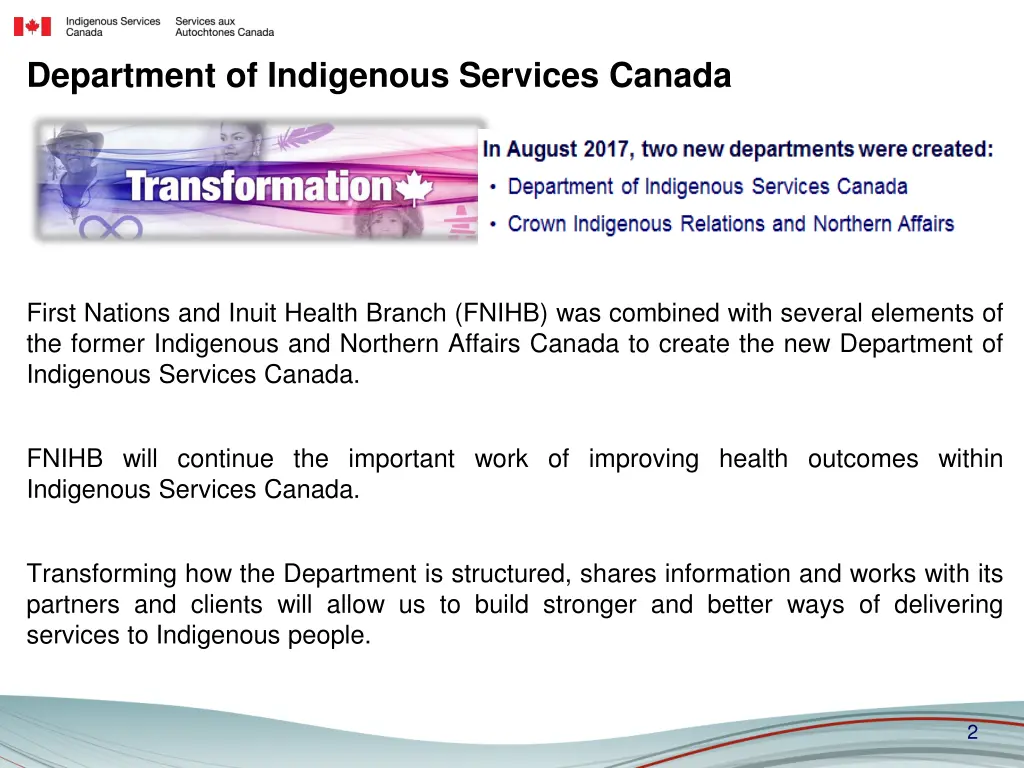 department of indigenous services canada