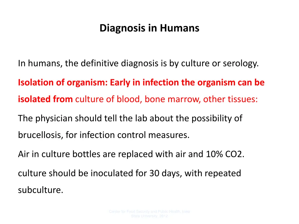 diagnosis in humans