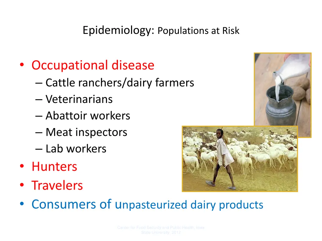 epidemiology populations at risk