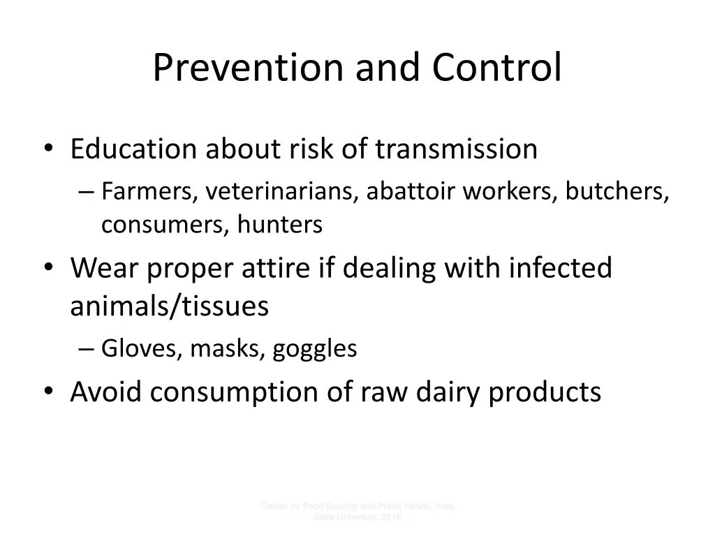 prevention and control 1